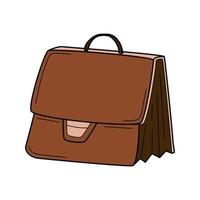 Briefcase, business diplomat, business bag. Doodle. Hand-drawn Colorful vector illustration. Design elements are isolated on a white background