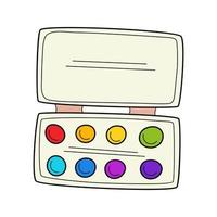 A set of watercolor paints in the doodle style. Hand-drawn Colorful vector illustration. Design elements are isolated on a white background