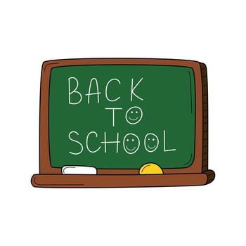 la pizarra está vacía con espacio para texto. estilo garabato. ilustración vectorial colorida dibujada a mano. los elementos de diseño están aislados en un fondo blanco. vector