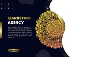 Mandala ornate background for marketing agency vector