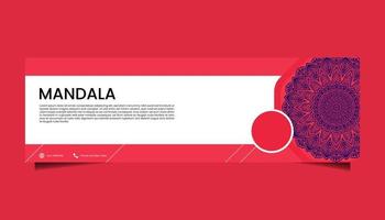 fondo adornado de mandala para negocios de banner web vector