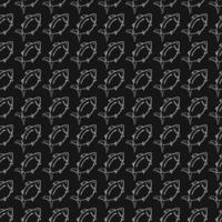 Seamless vector pattern with fish. Doodle vector with fish icons on black background. Vintage fish pattern