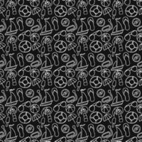 Summer seamless pattern. Summer travel icons. Travel vacation set of icons, journey and trip background. travel icons on black background. Vacation vector pattern