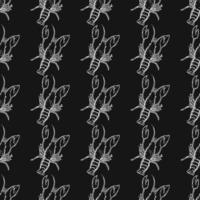 Seamless vector pattern with crayfish. Doodle vector with crayfish icons on black background. Vintage crayfish pattern