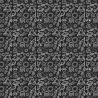 Seamless vector pattern with cosmos icons. Doodle vector with cosmos icons on black background. Vintage space pattern, sweet elements background for your project
