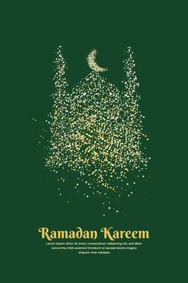 Ramadan Kareem green with mosque