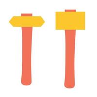 Set of hammers on an isolated background. Construction or renovation. Construction tools as a design element or logo. Flat design. vector
