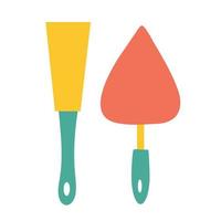 Spatula of different shapes and sizes on an isolated background. construction tools as a design element or logo. vector