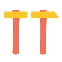 Set of hammers on an isolated background. Construction or renovation. Construction tools as a design element or logo. vector