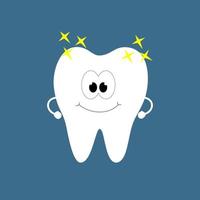 A cute smiling tooth, clean to a shine. vector