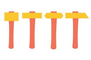 Set of hammers on an isolated background. Construction or renovation. Construction tools as a design element or logo. Flat design. vector