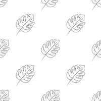 Monstera seamless doodle pattern. Flat vector illustration