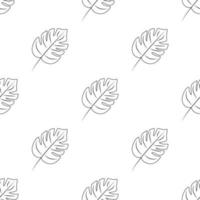 Monstera seamless doodle pattern. Flat vector illustration