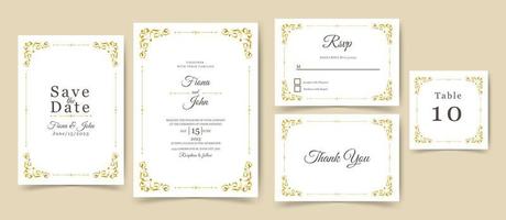 wedding invitation with beautiful border design. vector