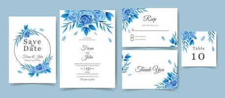 wedding invitation with beautiful flowers design. vector