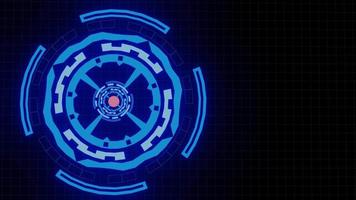 Abstract round animation target lock , hi-tech background with circles. Transparent fill up screen and monitor. Futuristic Sci-Fi HUD effect. Central sight of wheels in technology. video