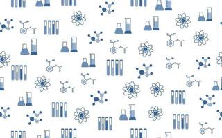 seamless pattern with elements on the topic of chemistry, scientific activity, experiments vector