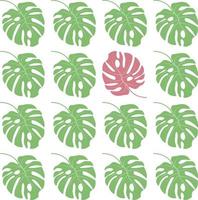 Seamless pattern of monstera leaves for background, vector