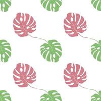 Seamless pattern of monstera leaves for background, vector