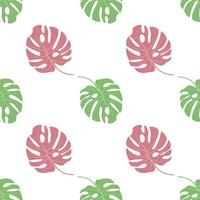 Seamless pattern of monstera leaves for background, vector