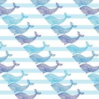 Seamless pattern with whales. Can be used for wallpaper, web page background, surface textures. vector