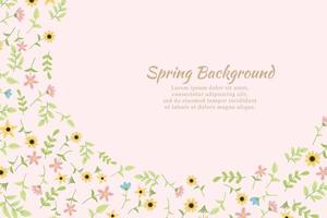Hand drawn spring wildflower background vector