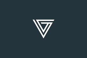 Minimal Letter G or VG Logo Design Vector