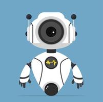 Cute white Ai robot cartoon vector