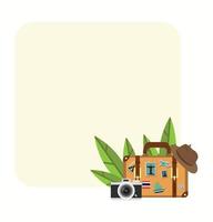 Suitcase Summer Hat Camera To Travel background vector