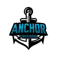 marine ship anchor logo illustration vector