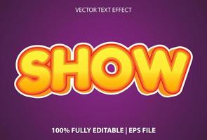 show text effect with orange and purple background. vector
