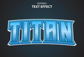 titan text effect with blue color editable. vector