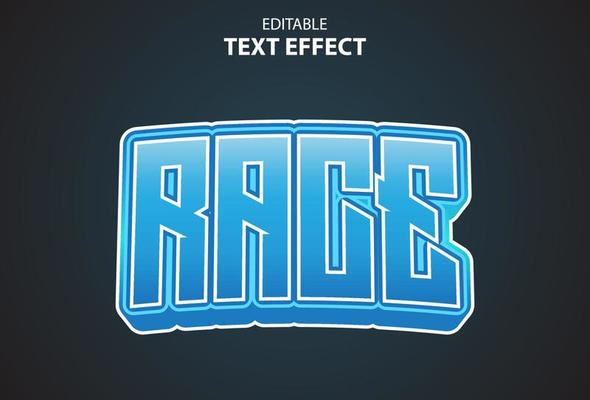 race text effect with blue color editable.