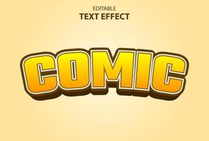 comic text effect with yellow color editable. vector