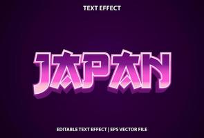 efecto de texto japonés con degradado de color púrpura para promoción. vector