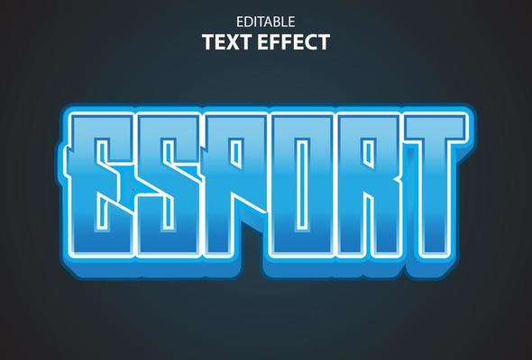 esport text effect with blue color editable.