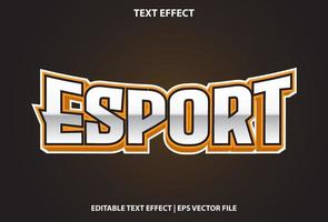 e sport text effect with orange gradient for promotion. vector