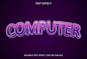 computer text effect with purple gradient for promotion. vector