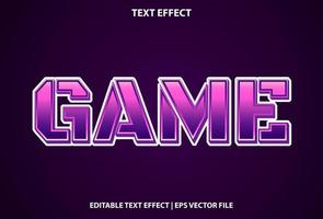 game text effect with purple gradation for promotion. vector