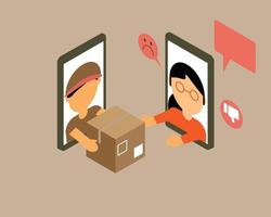 angry customer satisfaction for online delivery service from e-commerce vector