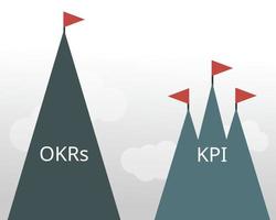 OKRs compare with KPI to see the different goals vector