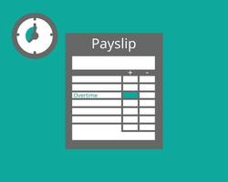 Salary Allowance for overtime work in payslip vector