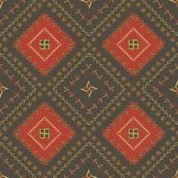 red and gold ethnic pattern with geometric ethnic seamless triangle for fabric pattern vector