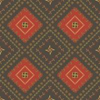 red and gold ethnic pattern with geometric ethnic seamless triangle for fabric pattern vector