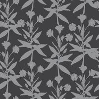 Hand drawn grayscale vector seamless pattern with silhouettes of herbs. Zero-waste, recycle eco-friendly concept. Packaging design, wrapping gifts, wallpaper web page backgroun