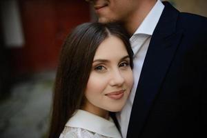 Young couple in love outdoor photo