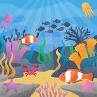 Ocean Underwater Background Template vector