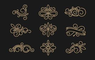 Swirl Ornaments Decorative Elements Set vector