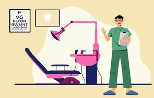 Dentist illustration flat vector