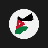 Jordania mapa silueta con bandera sobre fondo blanco. vector